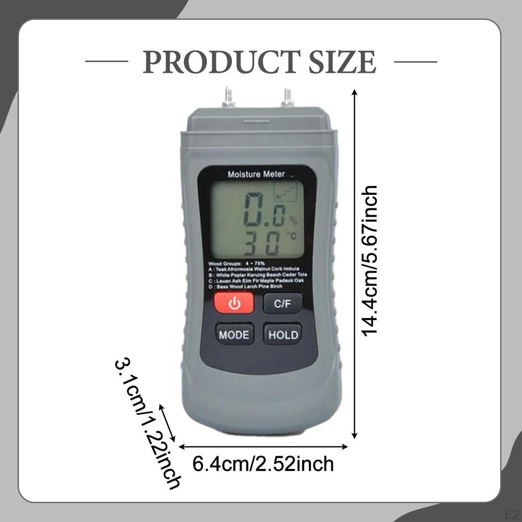 Wood Humidity Tester Probe Accurate High Precision Handheld Moisture Meter