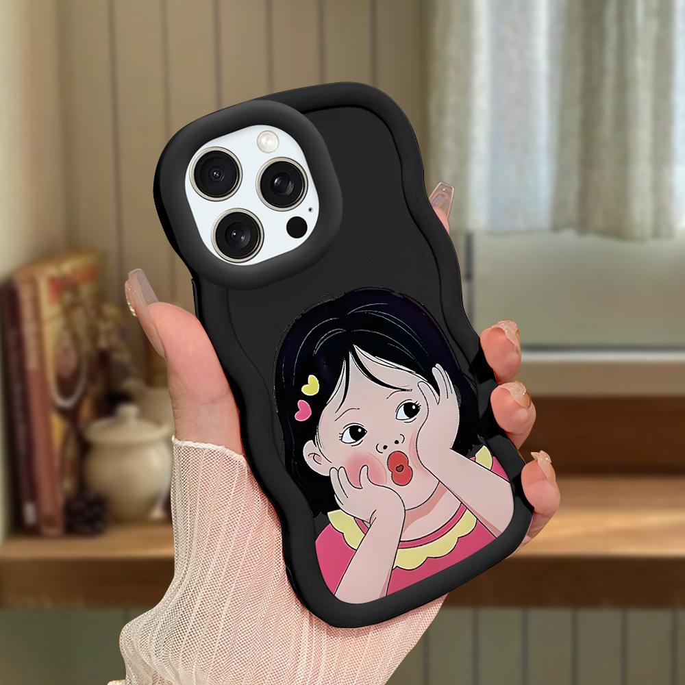 Big Wave Edge Soft Silicone Material Macaron Phone Case Shockproof Protective Rubber Casing for iPhone Samsung Huawei Honor Xiaomi Redmi OnePlus Moto