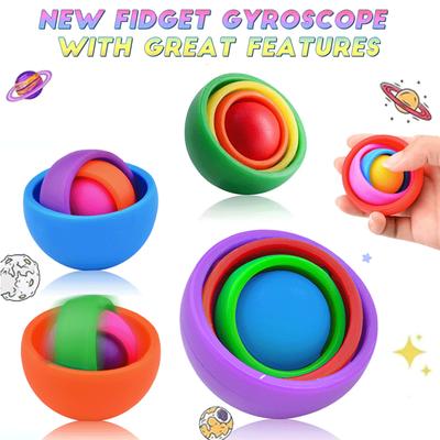3D Rotating Ball Gyroscope Fidget Stress Relief Toy For Kids Teens Boy Girls Adult   Decompression Finger Gyro Spinner