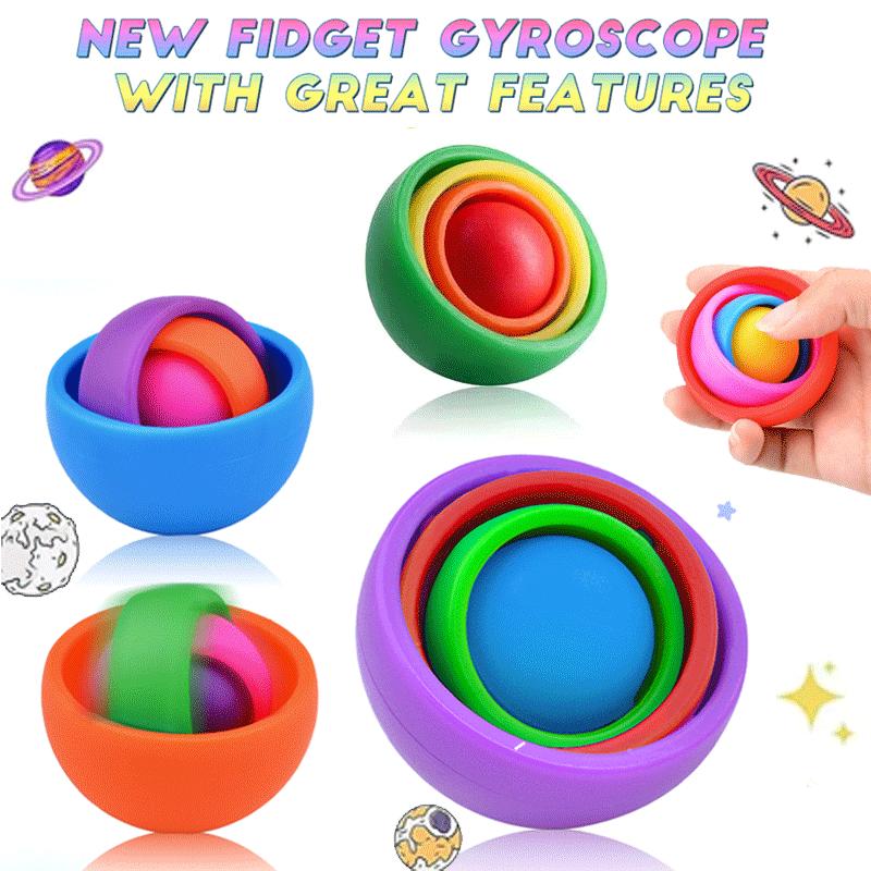 Topmix Boys 3D Rotating Ball Gyroscope Fidget Stress Relief Toy For Kids Teens Girls Adult Adhd Autism Decompression Finger Gyro Spinner