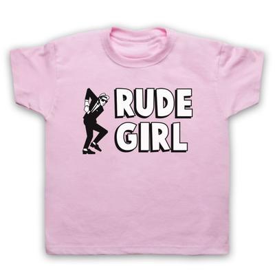 T-shirt Enfant Fille Rude Girl Culture de Rue Jamaïcaine Slogan Fan de Ska 2 Tons
