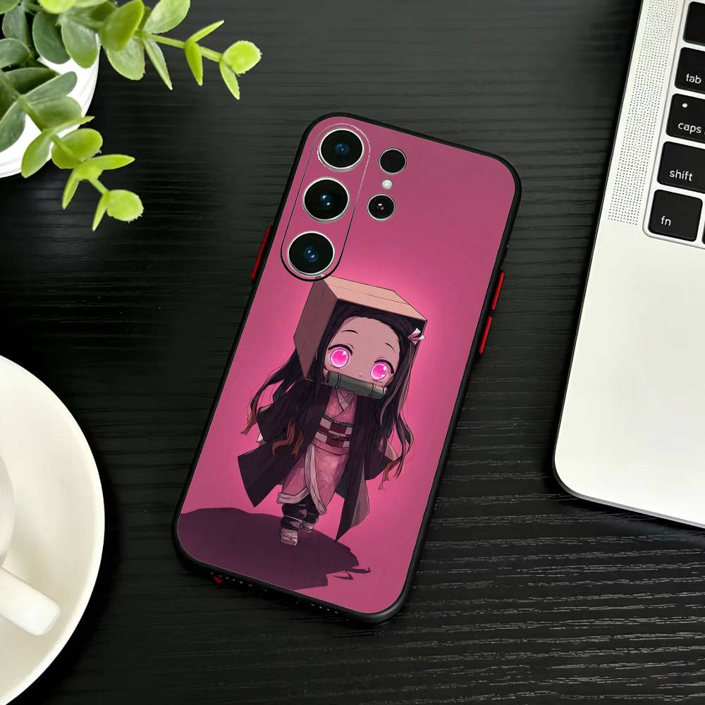 Nezuko S-Kamado Phone Case For Samsung S26,S25,S24,S23,S22,S21,S20,Ultra,Plus,FE Black Soft Cover