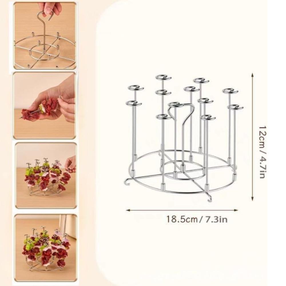 High Quality Stainless Steel Air Fryer Skewer Stand Detachable String Grill Vertical Grill Rack Skewer Holder 6Qt 8Qt