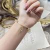 Qiaoen Natural Crystal Beaded Citrine Daisy Bracelet