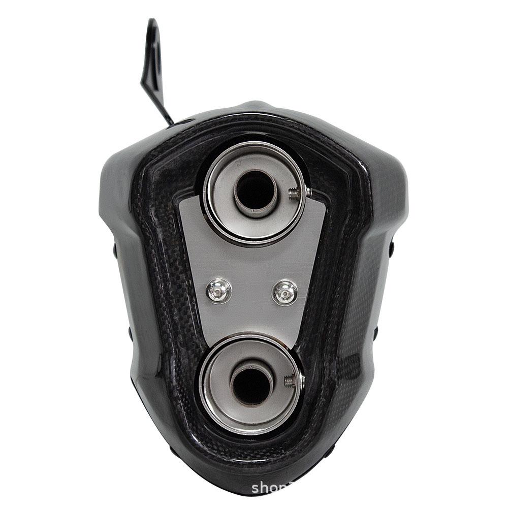 TMAX Motorcycle Modified Exhaust Pipe: Stainless Steel Front, Carbon Fiber, Laser Engraved (Fits 2017-2024 Models)