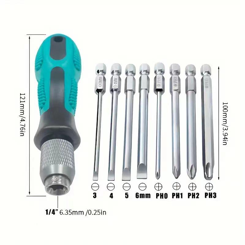 9Pcs Slotted Screwdriver Set With Magnetic Tip Screwdrivers Tool Set For Maintenance And Disassembly Ready To Use