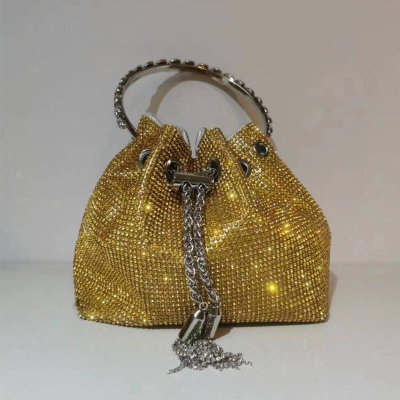 2026 Womens Crystal-Embellished Crossbody Bag Fringe Detail Small Square Shoulder No Top Handle
