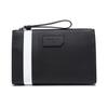 Black And White Striped Portable Business Commuter PVC Handheld Bag Men Bags SKID-OF-00