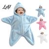 Comfortable Baby Pajamas for Winter Starfish Onesie Fleece Wearable Blanket Hooded Swaddle Sleep Sack Easy Diaper Change Sleepwear Newborn 3M/6M/9M
