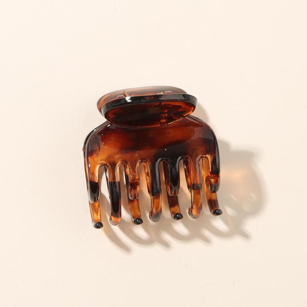 4cm Milk Coffee Hair Claw Clip - Frosted Small Shark Clip for Women's Updos