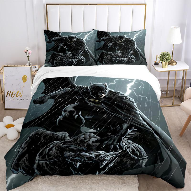 3pcs batman Duvet Cover Set, 1 Duvet Cover + 2 Pillowcases (No Insert), High-Definition Print for All Seasons,Durable yy251103046