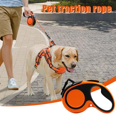 New 2025 Retractable Dog Leash 5 Meter Heavy Duty Retractable Pet Leash Reflective Dog Leash For Small Medium Sized Large Dog Orange And Green