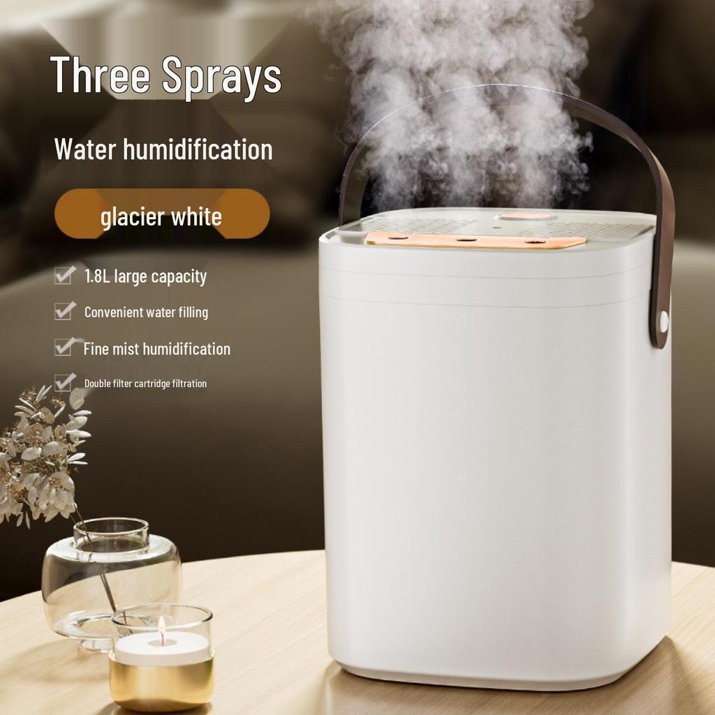 High Capacity Quiet Nano Mist Humidifier with Three Nozzles and Night Light