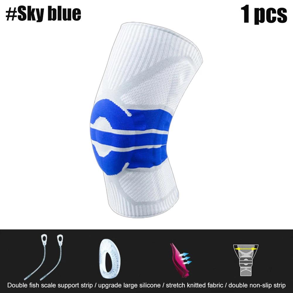 Silicone Full Knee Brace Strap Patella Medial Support Dropshipping Compression Protection Sports Fitness Pads Running Basketball