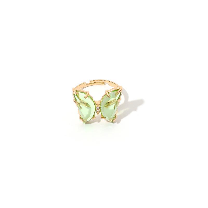 Mori Acrylic Butterfly Color Transparent Live Ring Internet Celebrity Tide Simple Fashion Super Fairy Ring