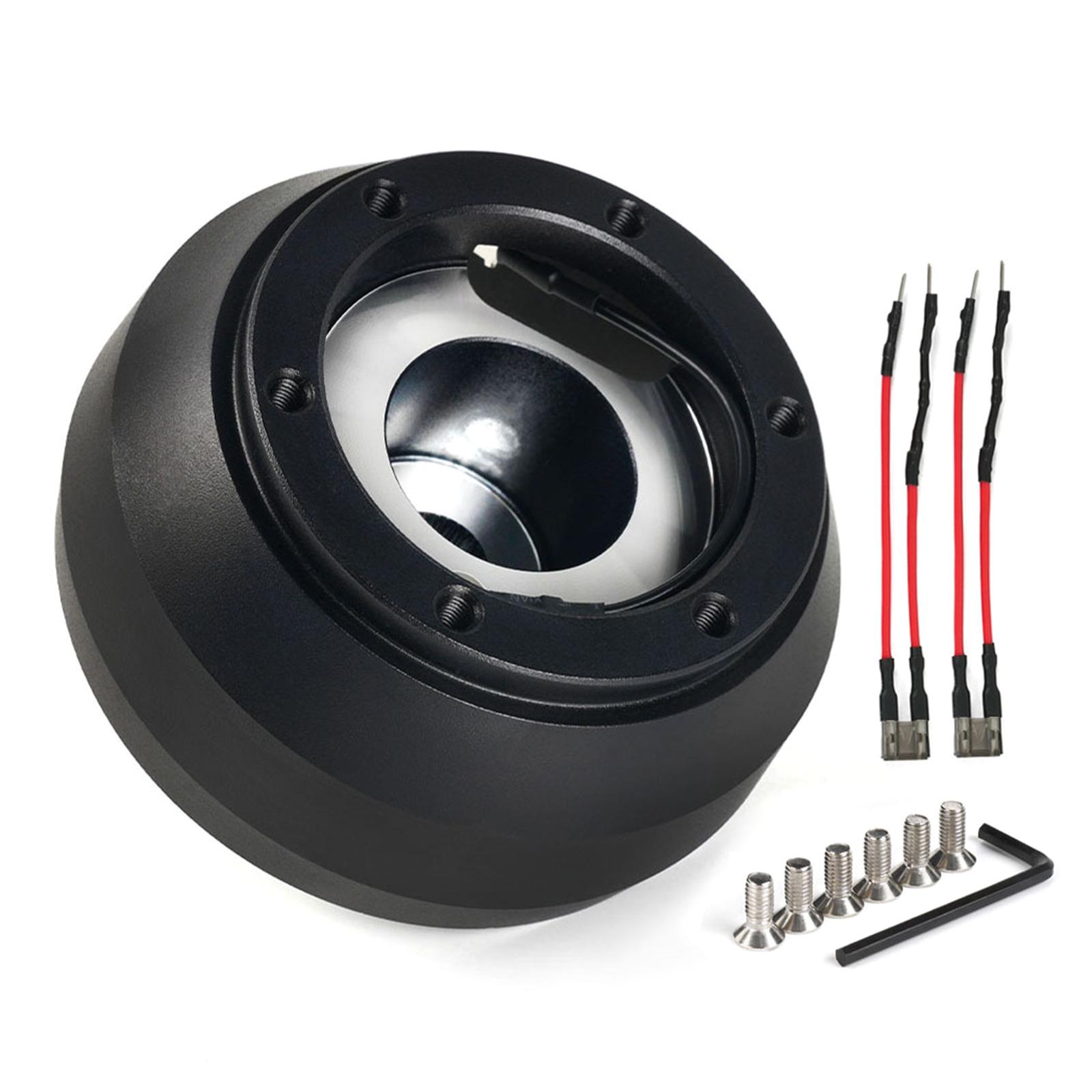 125H Hub Adapter Steering Wheel Hub Adapter 6 Hole Hub Adapter Kit Quick Release Auto Accessory Black Hub Adapter 1