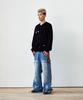 Thevinylhouse Round Neck Cardigan Black