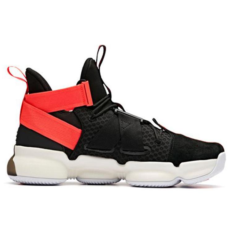 New Anta Cushioning, Slip Resistant, And Abrasion Resistant High Top Basketball Shoes Men's Black Red 91911190-7