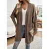 Women Bat Sleeve Cardigan Solid Color Knit Sweater Cardigan Coat