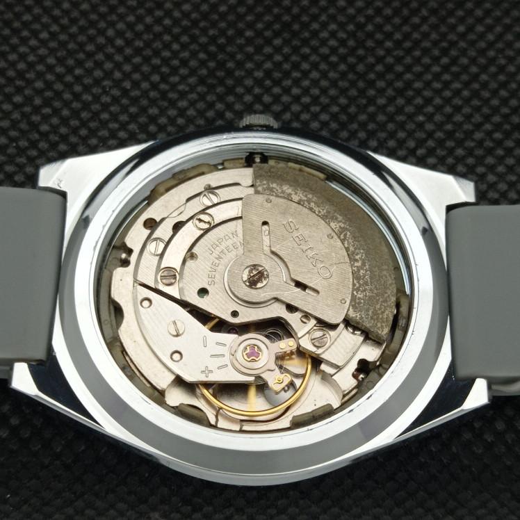 REFURBISHED VINTAGE SEIKO 5 AUTO 6309A JAPAN MENS D/D BLACK WATCH 593c-a314828-2
