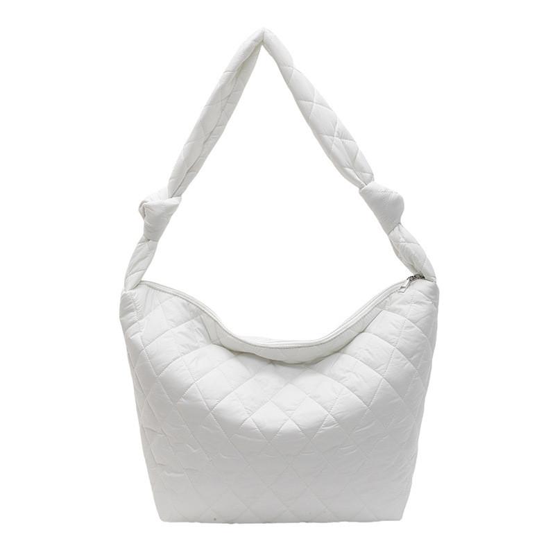 Casual Cotton Shoulder Bag With Standup Pouch For Daily Outings