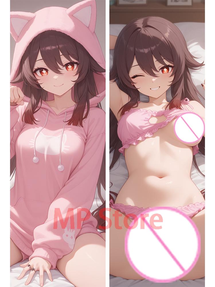 Дакимакура Ху Тао (Геншин Удар) взрослая наволочка для подушки с аниме, подушка для кровати, подушка-подушка, двусторонняя печать, наволочка для подушки sex в натуральную величину 40x120cm