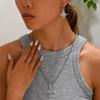 European and American Hip Hop Style Women's Jewelry Suit Personalized Index Finger Ring Design Earring Ring Niche Long Necklace Ornament