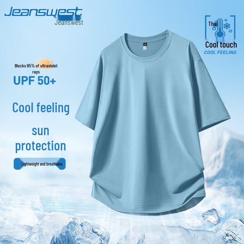 

Мужская летняя футболка с коротким рукавом Jeanswest UPF50+ Быстросохнущая Охлаждающая M