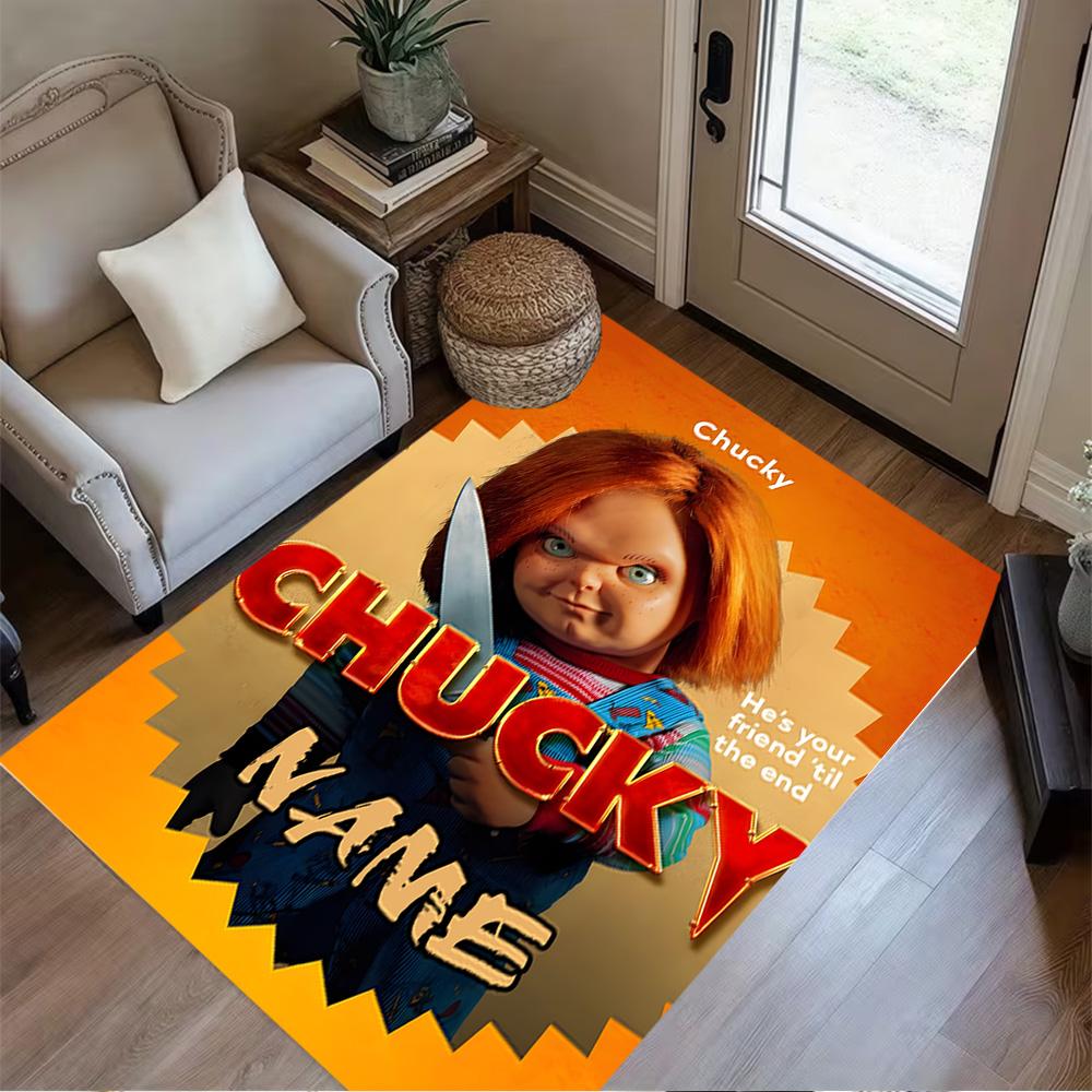 Chucky's Fiery Journey Customized Name Floor Rug Office Rug Suitable for Game Room Living Rooms Study room Decorate room Anti-slip Rug