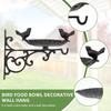 Wall Mounted Bird Bath Cast Iron Bird Feeder Gardens Decoration Elegant Fence Tree Mount Bird Feeder Mesh Seed Tray for Outdoor
