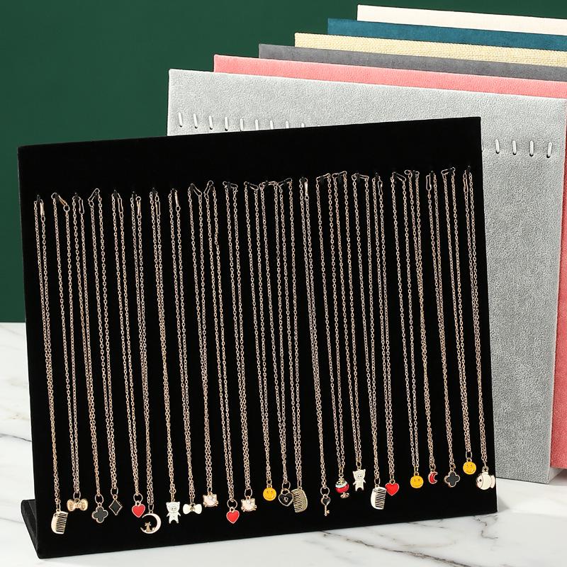 Extra Large Velvet Jewelry Display Stand: Necklace Hanger & Bracelet Storage Rack