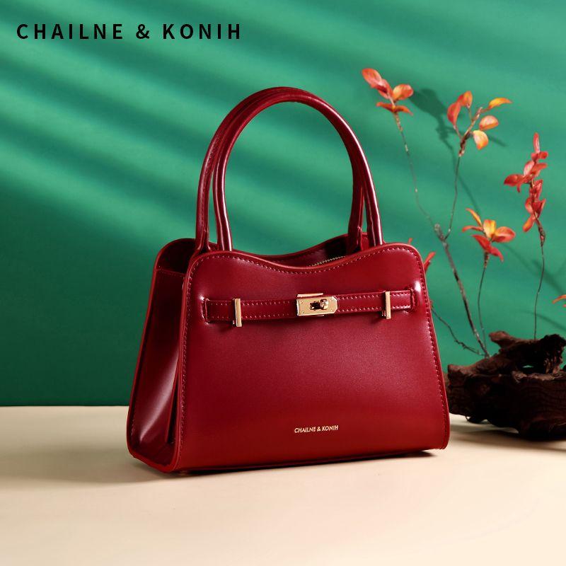 

Bag Female Red Niche Style Satchel Daily Bridal Bag Burgundy