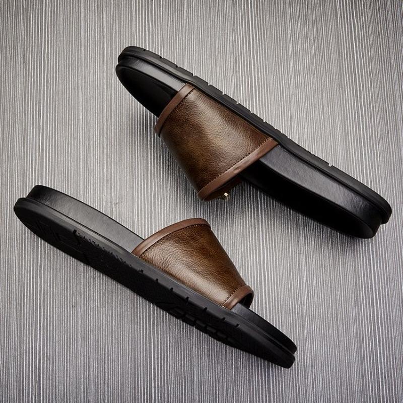 Pantoufles Douces Homme Chaussures d'Été d'Extérieur Plates Antidérapantes Semelle Épaisse Chaussures de Plage Vacances Confortables