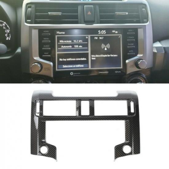 Carbon Fiber Central Navigation Dashboard Frame Cover Trim Bezel for 4Runner 20+