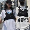Men Women Black Oxford Cloth Functional Chest Bag Fashion Ins Trendy Sports Vest Backpack Casual Tooling Waist Pack Multifunctio