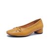 French Bow Shallow-mouthed High-heeled Mary Jane Shoes for Women with Thick Heels