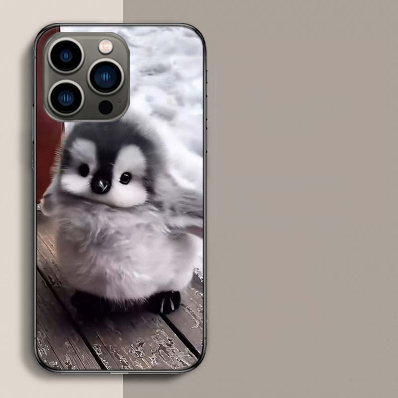 Penguin Baby Healing Phone Case For Iphone 17 Air 15 Pro 14 Plus 16 Pro Max 17E 16E 12 13 Mini 11 Cover Cute Fundas