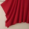 ZANZEA Women Casual Round Neck Batwing Sleeve Loose Cover Up Blouse