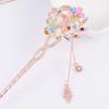 Fashion Metal Chinese Style Hair Stick Flower Rhinestone Hair Chopsticks Hairpin Cat Eye Stone Clip Women Hair Accessories