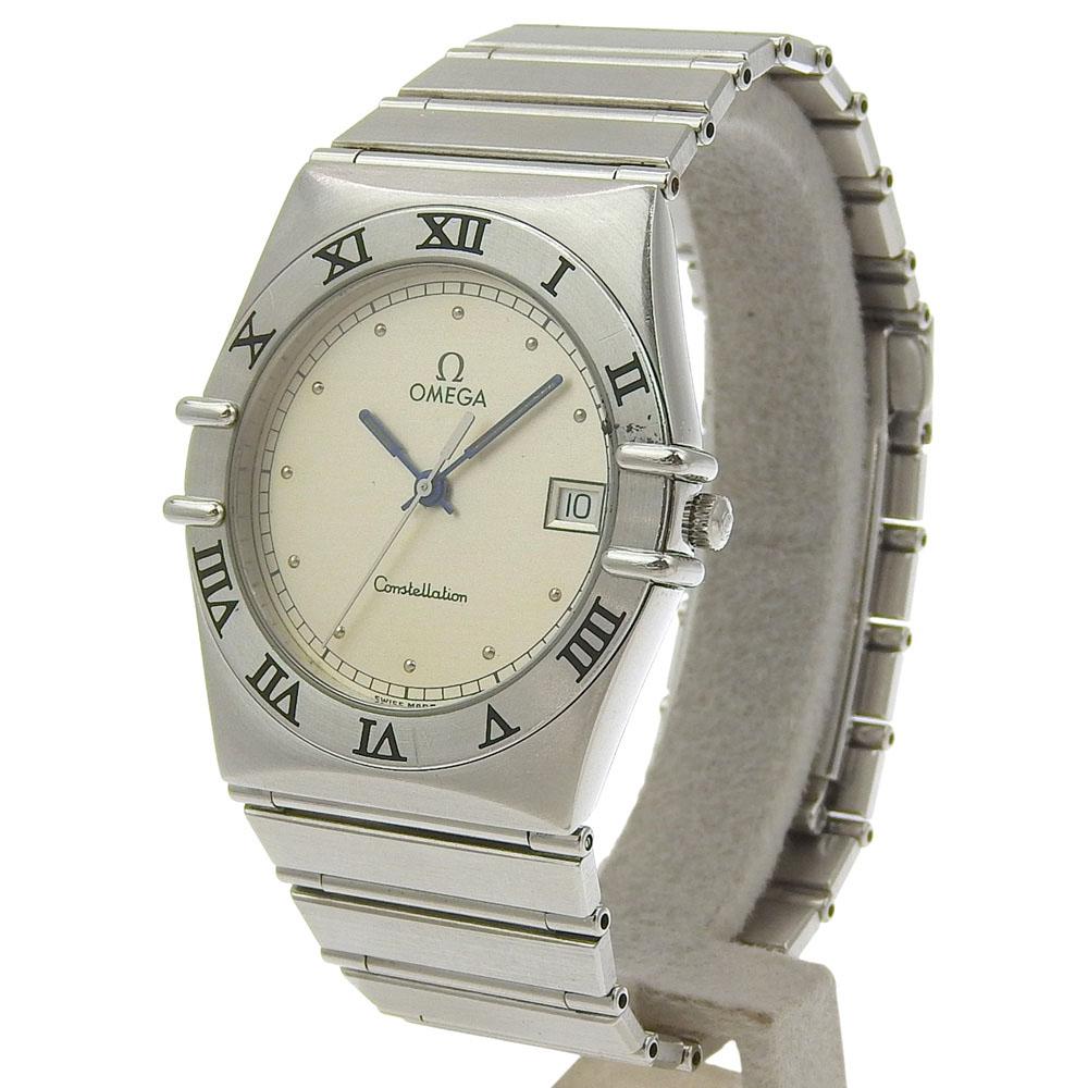 Omega Ceasuri Constellation Argintiu Cadran Argintiu Oțel Inoxidabil Cuarț Analogic bărbați Folosit