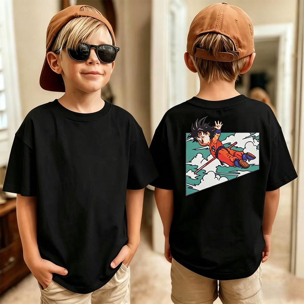 Anime Dragon Ball Cosplay TShirt Cotton Short Sleeve Tops Casual Loose Retro TShirt Men Women Kids Family Matching Outfits