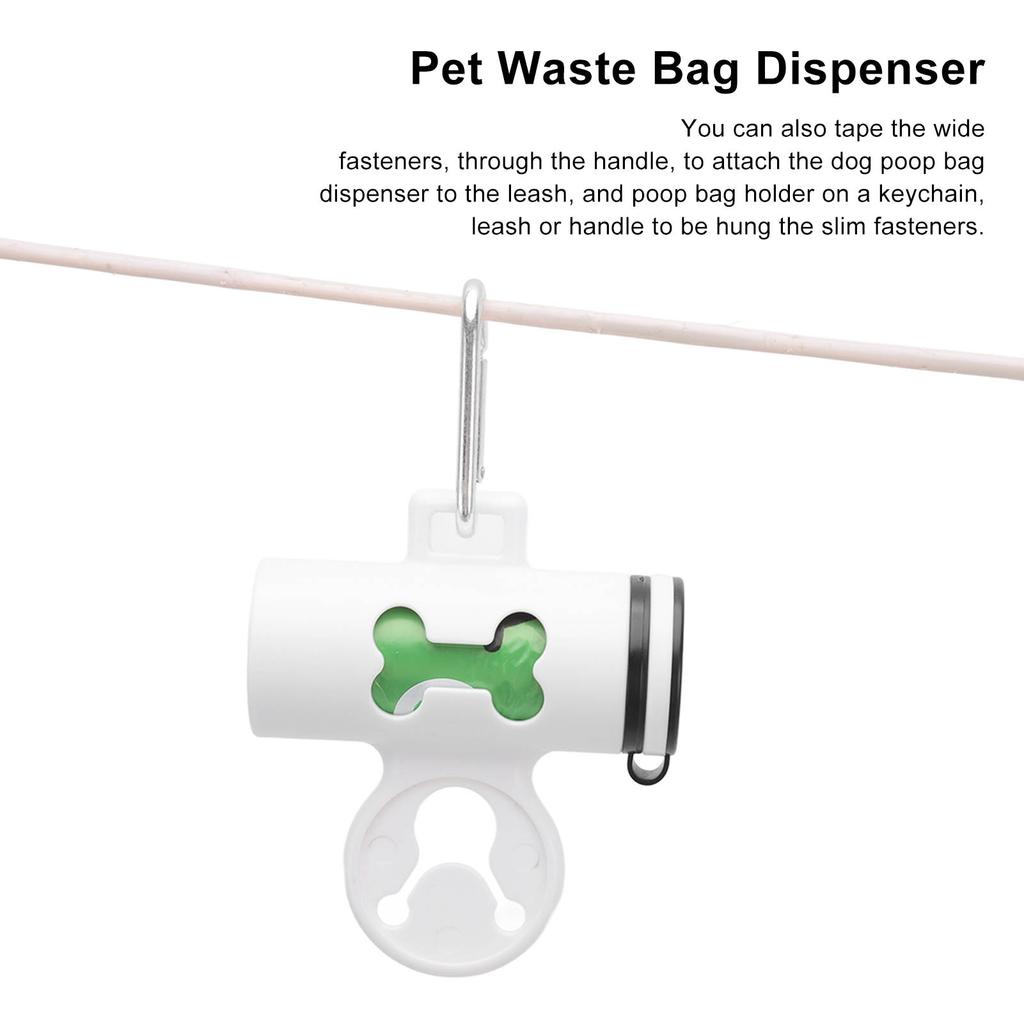 Dog Poop Bag Dispenser Dog Poop Waste Bag Holder Dispenser with Metal Carabiner and 1 Roll of Waste Bags