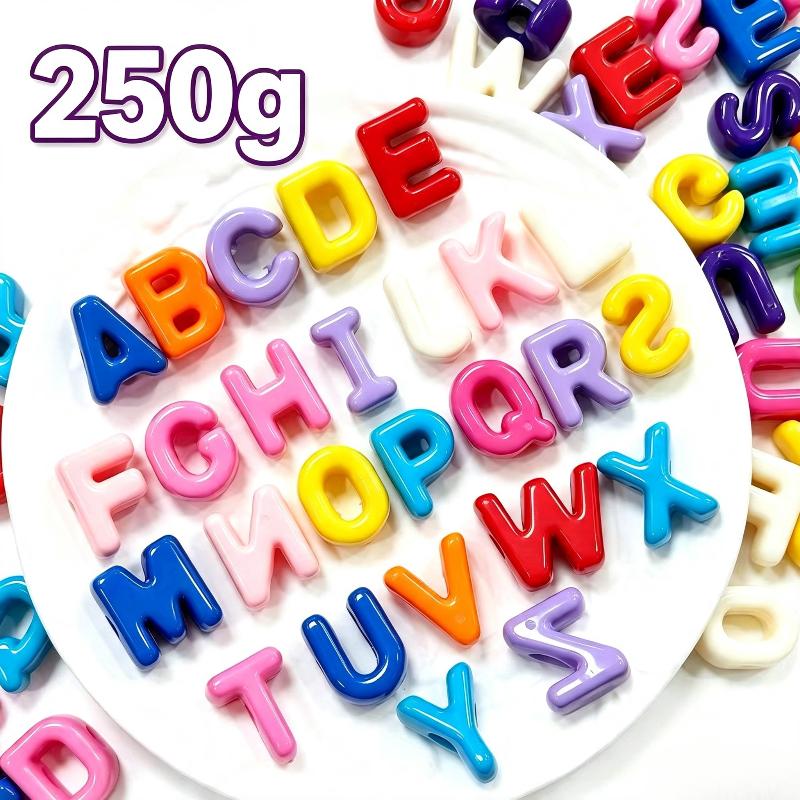 250 Grams 6Mm Hole Letter Beads Mix A To Z For Diy Jewelry Making Kit Bracelet Key Chain And Educators To Learn Letters