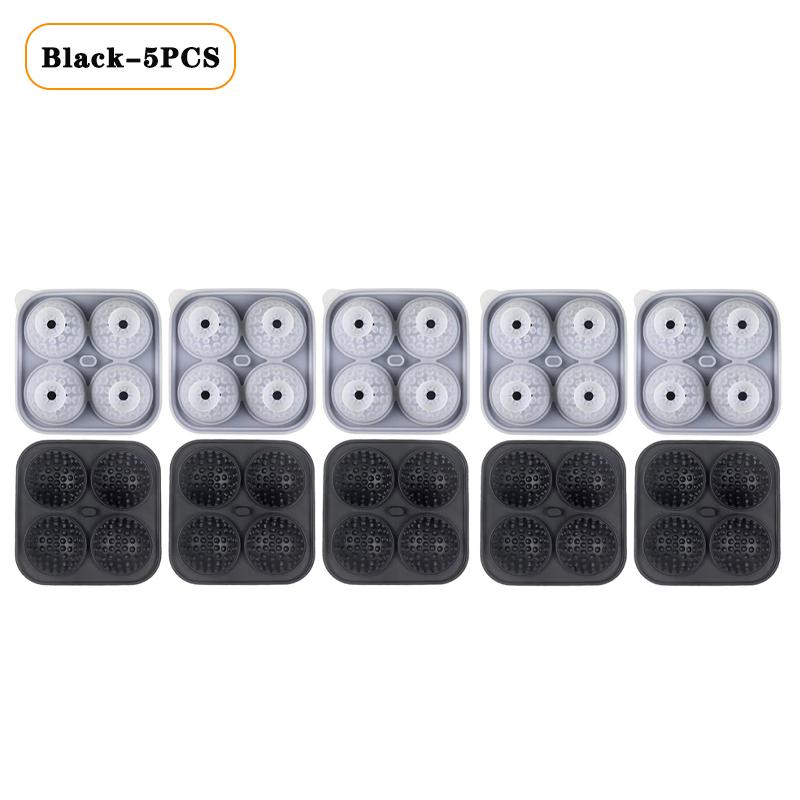1-5PCS Golf Ball Shape Large Ice Ball Mold Silicone with Funnel Easy Release for Whiskey Bourbon Cocktails Home Bar Freezer Tray