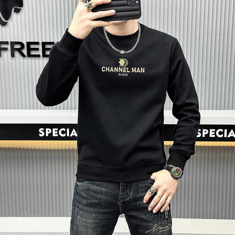 

Европейский Высококачественный Мужской Свитшот с Круглым Вырезом с Тиснением - Осенний Тренд Роскошный Принт с Буквами L