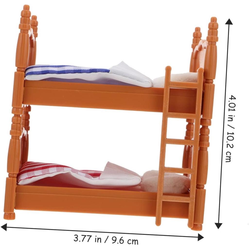 4er-Pack praktische Möbel für Puppen, Bett, Doppeldekoration, Miniatur-Mini-Simulationswaagen mit hübscher Leiter für den Innenbereich, Holzzubehör, Modell zum Selbermachen