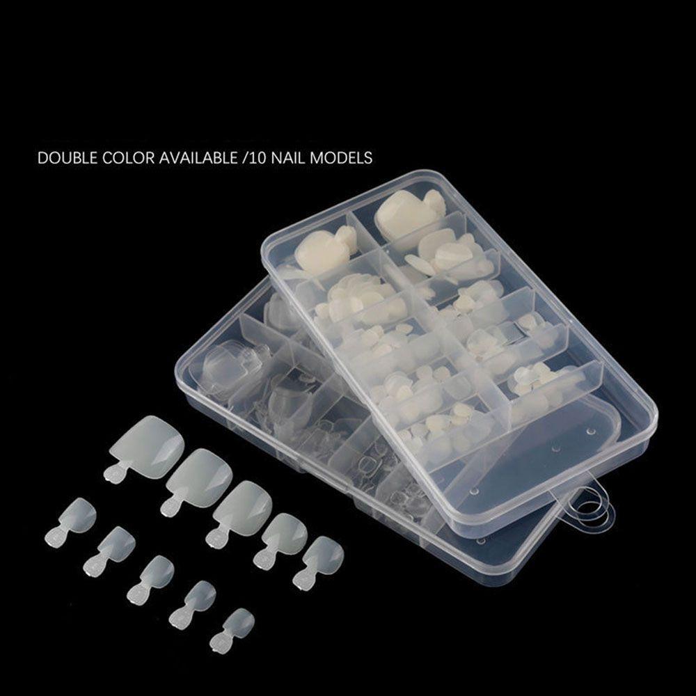 100Pcs Clear Natural Nail Extension Nail Art False Toe Nails Foot Tips Toenail Tablet Toe NailsTips