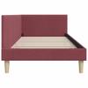 Corner Bed Frame Burgundy 80 Cm X 200 Cm Fabric and Plywood