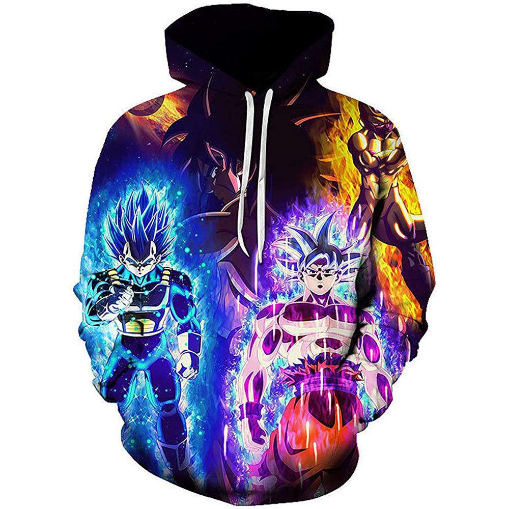 Spring And Autumn Casual Animation Sweater Dragon Ball 3D Digital Printing Hooded Pullover Sweater
