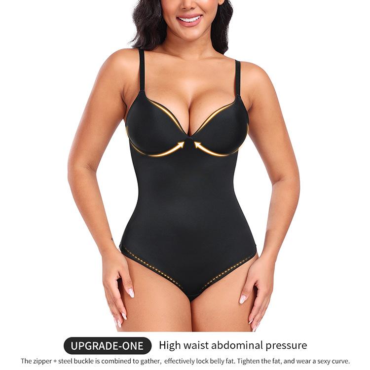 Nahtloser Push-Up-Body mit integriertem BH, Tanga Po-Lifter Bauchkontrolle Shapewear für Damen